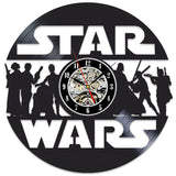 Vintage Vinyl Record Wall Clock Modern Design Creative 3D Stickers Movie Theme Star Wars Clocks Hanging Wall Watch Home Decor