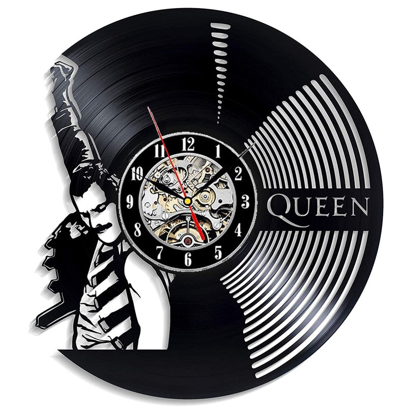 Queen Rock Band Wall Clock Modern Design Music Theme Classic Vinyl Record Clocks Wall Watch Art Home Decor Gifts for Musician