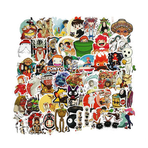 Collectible Studio Ghibli Animation Cute Stationery Character  Stickers For Car, Laptop, Notebook, Luggage and more Cute Memorable Gifts - 1 set 50 stickers