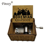 Wooden Hand Crank Queen Musical Box Bohemian Rhapsody