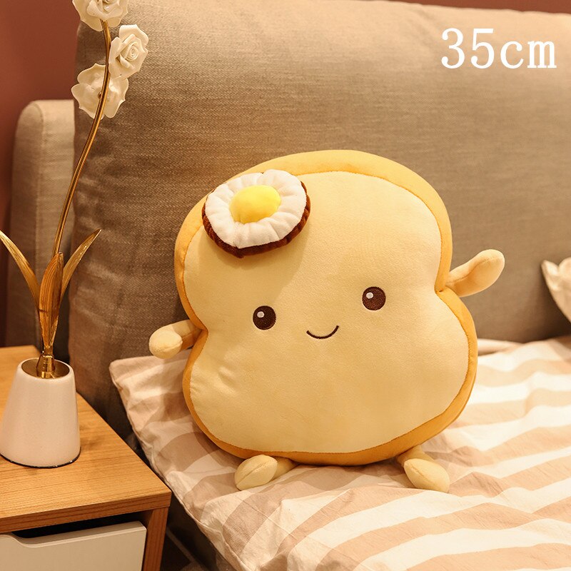 Creative Poached Egg Bread Toast Plush Pillows And Cushion Kids Toy Birthday Gift