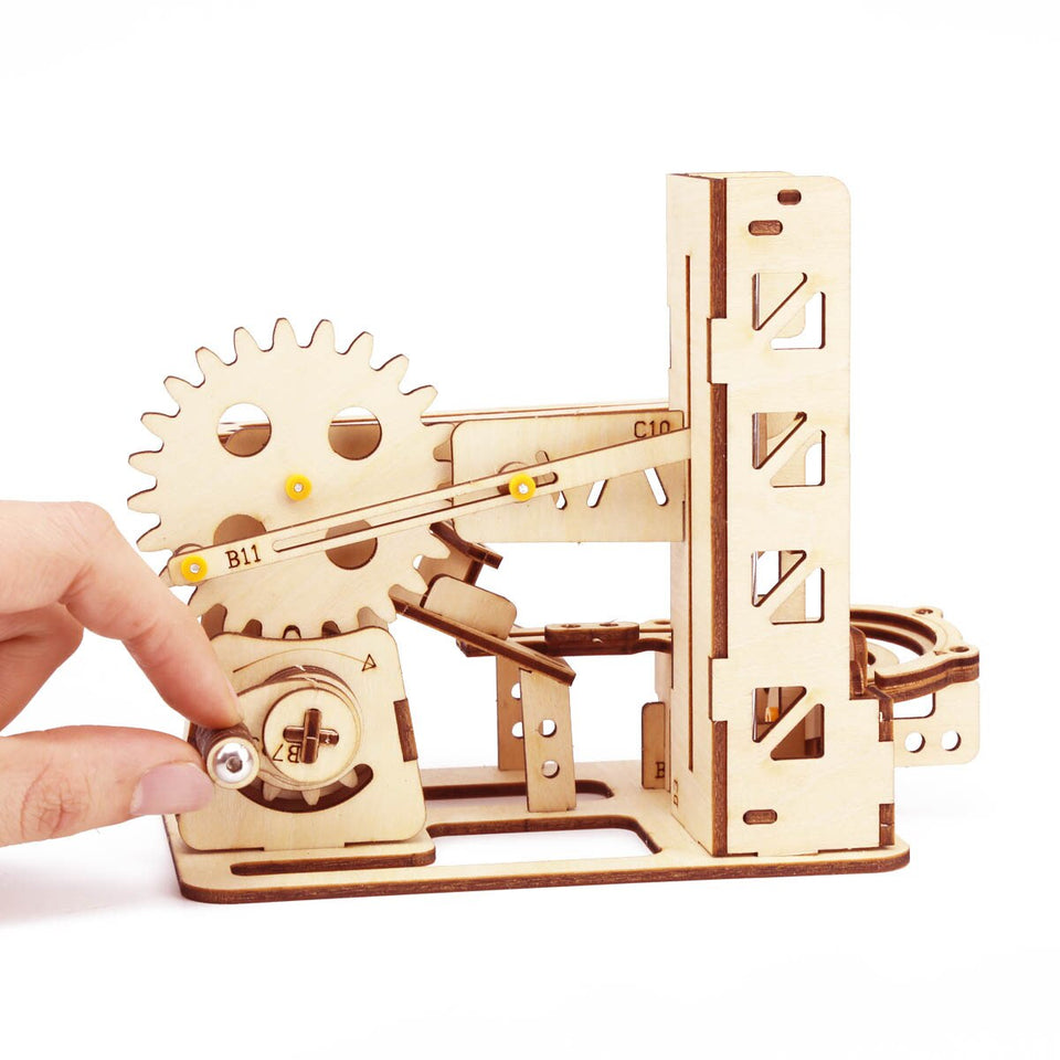 DIY Marble Race Run Wooden  Puzzle Kit - 3D Mechanical Mode Learning Toy For Kids
