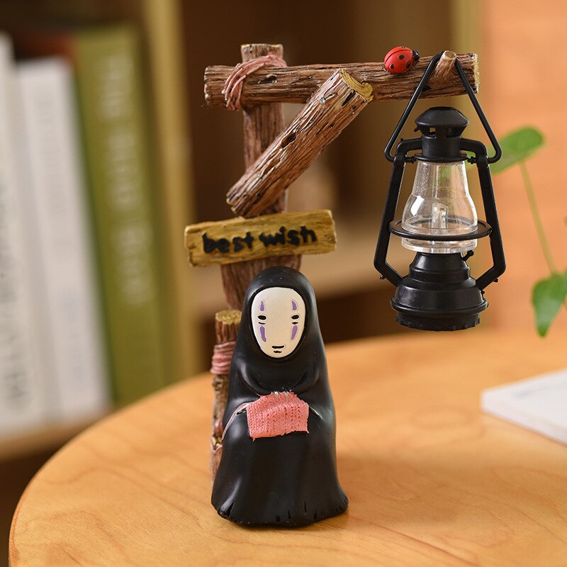 Studio Ghibli's No Face & Totoro LED Night Light Lamp - Spirited Away & My Neighbor Totoro Resin Action Figure Kids Toy