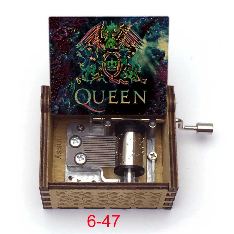 Wooden Hand Crank Queen Musical Box Bohemian Rhapsody