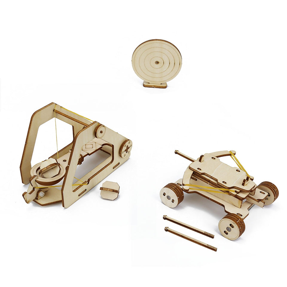 DIY Wooden Catapult And Ballista Toy Kit - Mechanical Assembly Puzzle Toy