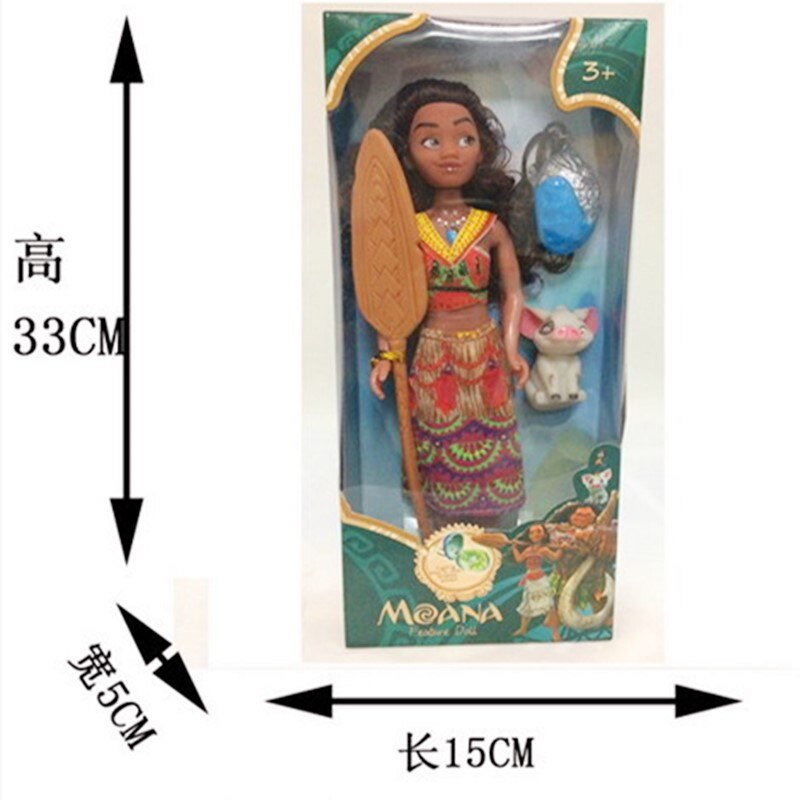 Moana And Maui Figurines Heihei Action Figure Toy With Light For Kid Christmas Gift
