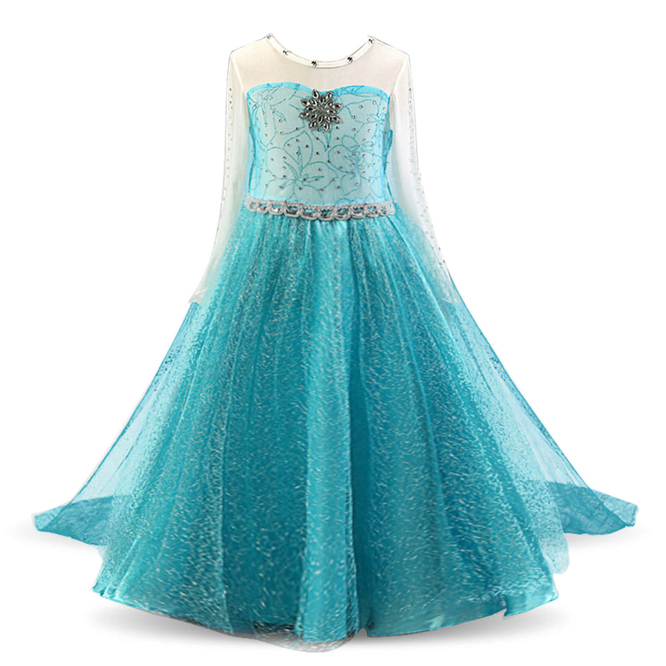 Fancy Girl Princess Dresses Sleeping Beauty Belle Beauty and the Beast Cosplay Costume Elsa Anna Dress Children Party Clothes