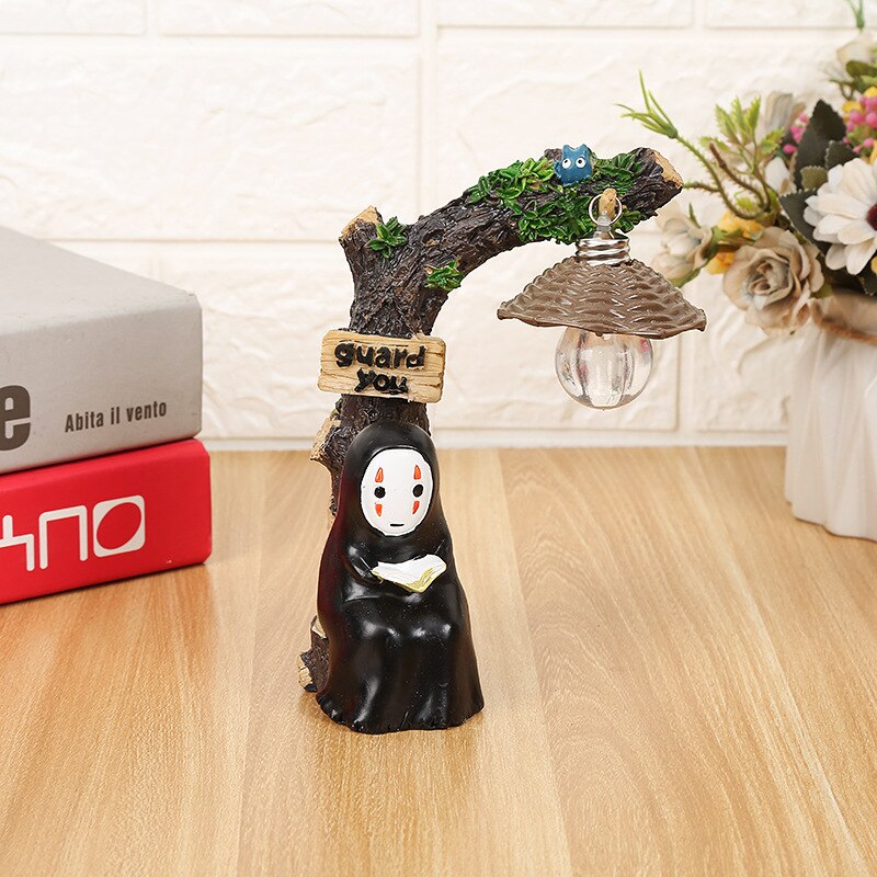 Studio Ghibli's No Face & Totoro LED Night Light Lamp - Spirited Away & My Neighbor Totoro Resin Action Figure Kids Toy