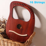 16 Strings Wooden Harp - Mahogany Wood Collections