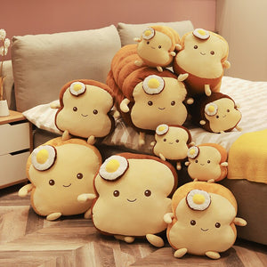 Creative Poached Egg Bread Toast Plush Pillows And Cushion Kids Toy Birthday Gift