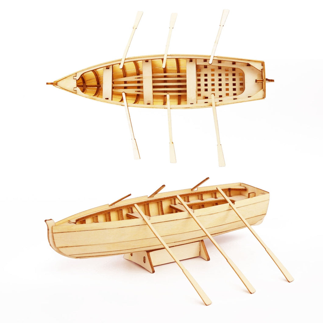 DIY Row Boat Wooden Ship Building Kit - 3D Puzzle Decoration Sailboat Toys