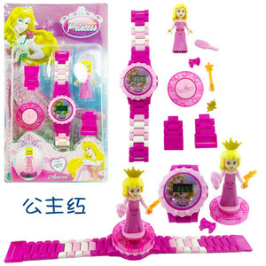 Princesses Children Building Block Watches  - Fun Toys for Children Compatible all Brand Brick with Aurora, Cinderella, Moana, Anna & Elsa