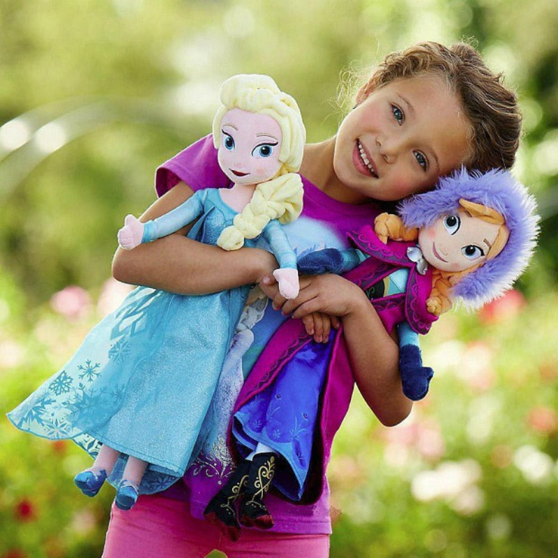 Stuffed Frozen Plush Anna Elsa Kids Doll Toys Perfect for Birthday and Christmas Gift