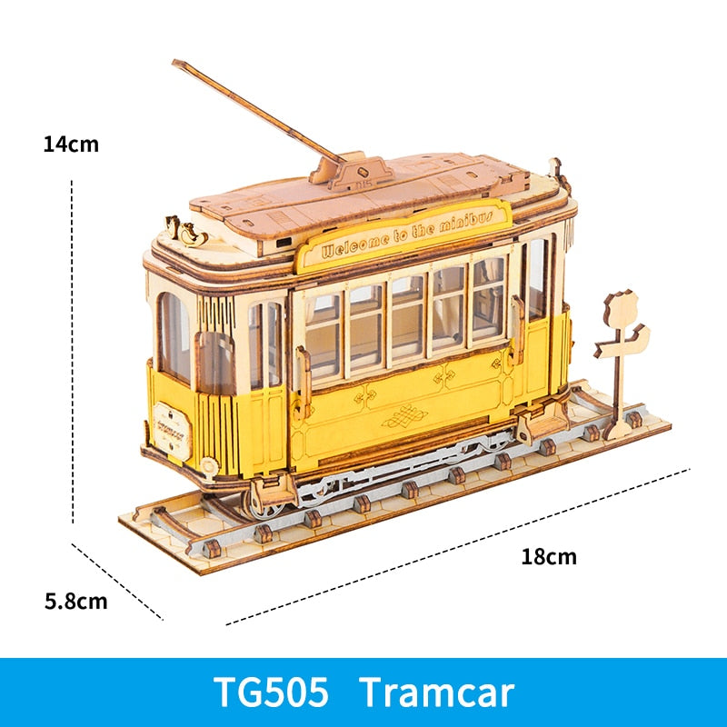 DIY Build Up Vintage Car Model - 3D Wooden Puzzle Toys