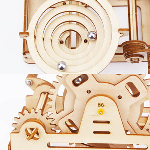 3D Wooden Marble Coaster - Children's Mechanical Maze Ball Building Kit (Educational Toy Puzzle)