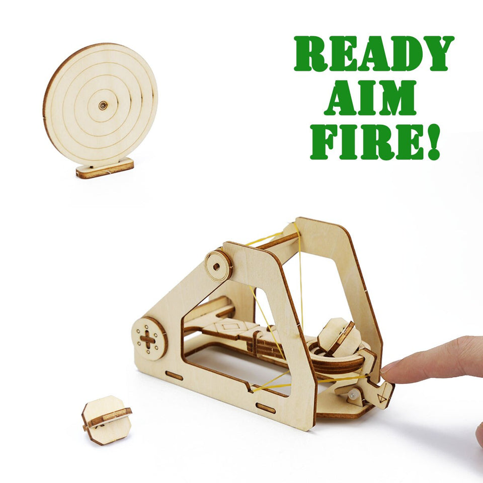 DIY Wooden Catapult And Ballista Toy Kit - Mechanical Assembly Puzzle Toy