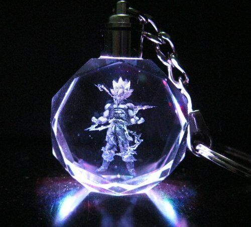 Dragon Ball Crystal Key Ring Car Keychains LED Pendant Shiny Prop Gift