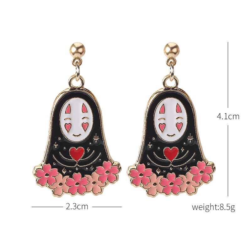 Studio Ghibli's Anime Spirited Away Ghost Earrings Fashionable & Creative Personality Stud Earrings for Jewelry Gifts
