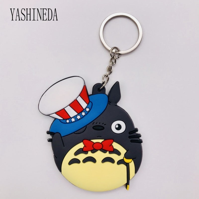 Studio Ghibli's My Neighbor Totoro Cute Anime 3D Figure Soft PVC Key Ring  Double Sided Key Holder Trinket Gift