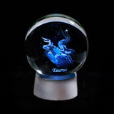3D Zodiac Crystal Sphere with Colorful LED Light