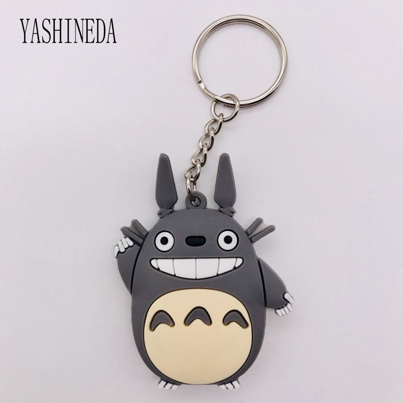 Studio Ghibli's My Neighbor Totoro Cute Anime 3D Figure Soft PVC Key Ring  Double Sided Key Holder Trinket Gift