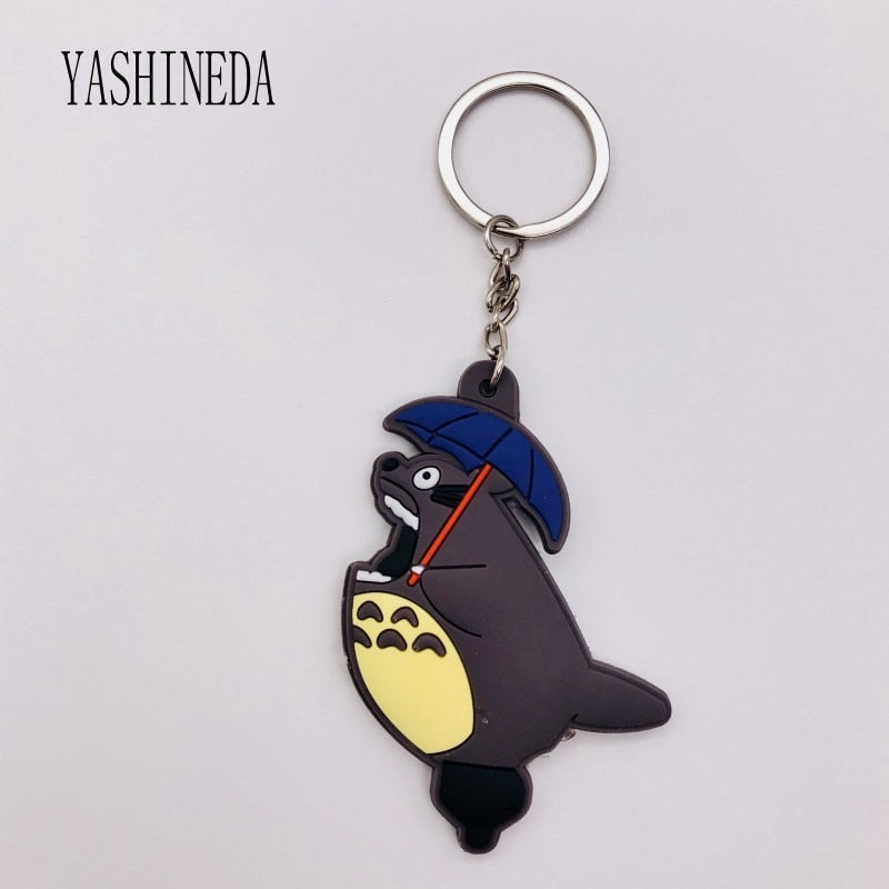Studio Ghibli's My Neighbor Totoro Cute Anime 3D Figure Soft PVC Key Ring  Double Sided Key Holder Trinket Gift