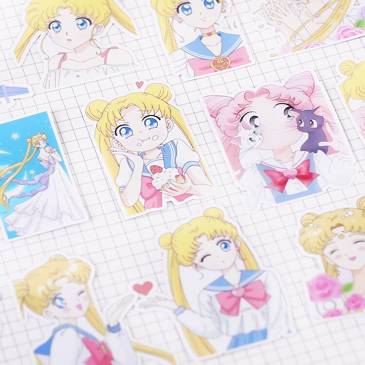 Twenty One Pieces Of Sailor Moon Stickers For  Scrapbooks & DIY Craft Photo Albums