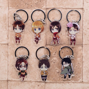 Attack on Titan Cute Character Collectible Acrylic Keychains 1st Set
