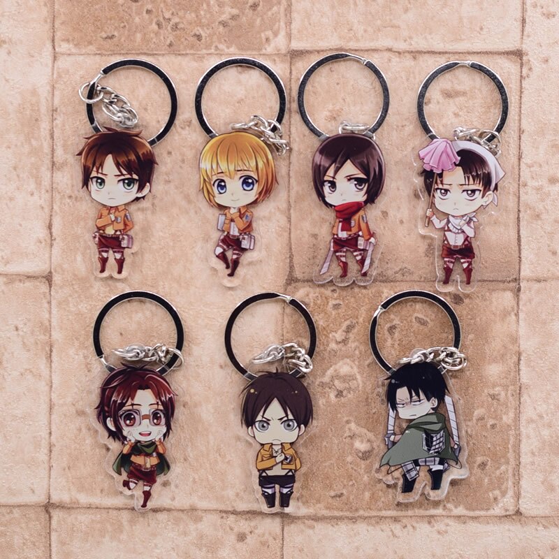 Attack on Titan Cute Character Collectible Acrylic Keychains 1st Set