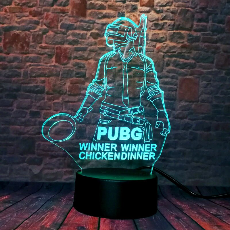Most Exciting Role Playing Game PUBG 3D Illusion LED Night Light Bedroom Decor