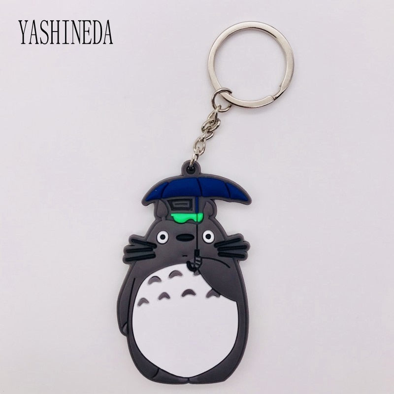 Studio Ghibli's My Neighbor Totoro Cute Anime 3D Figure Soft PVC Key Ring  Double Sided Key Holder Trinket Gift