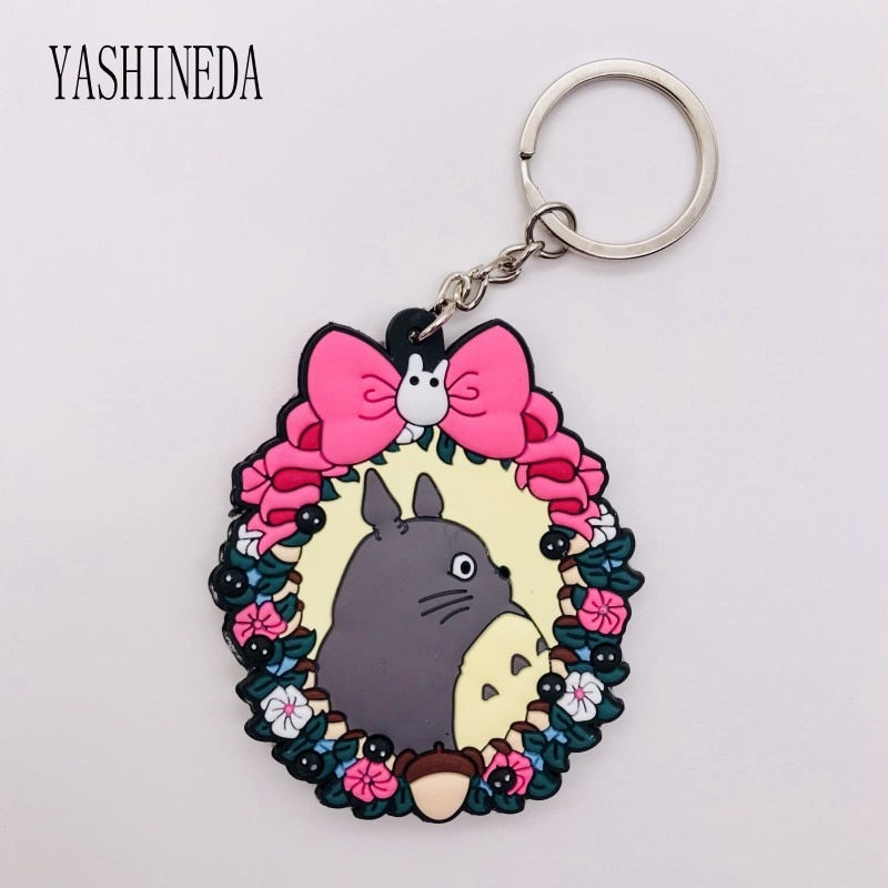 Studio Ghibli's My Neighbor Totoro Cute Anime 3D Figure Soft PVC Key Ring  Double Sided Key Holder Trinket Gift