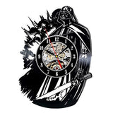 Vintage Vinyl Record Wall Clock Modern Design Creative 3D Stickers Movie Theme Star Wars Clocks Hanging Wall Watch Home Decor