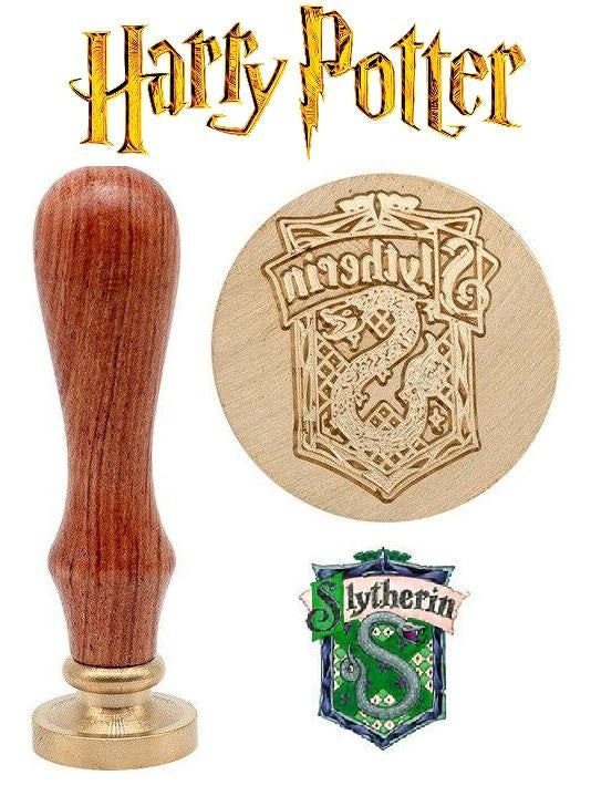 Harry Potter Collectible Vintage Wax Seal Stamp & Spoon Tool for Heating Wax Seal Bead - (Logos from Hogwarts, The House of Gryffindor, Ravenclaw & Slytherin)