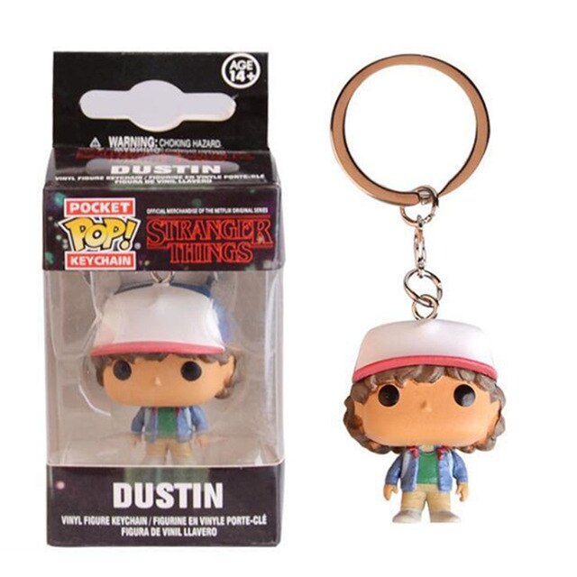 Funko Pop Pocket Stranger Things Keychain Eleven Dustin Barb Demogorgon Action Figures Toys