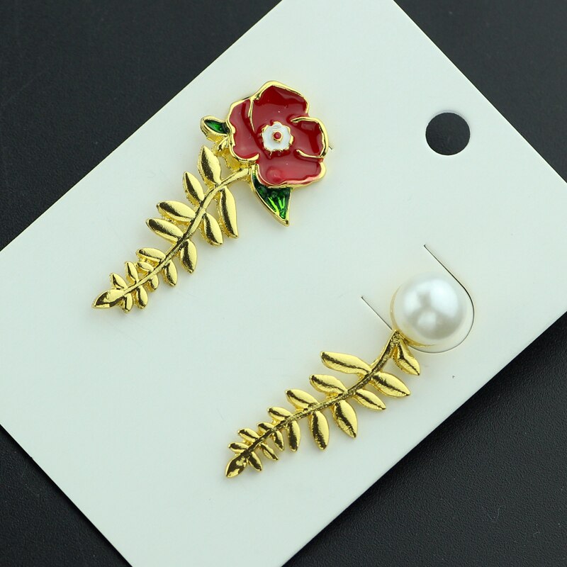 Beauty and the Beast Rose Earring with Swing Crystal