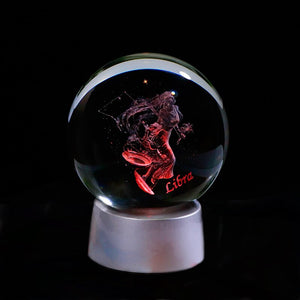 3D Zodiac Crystal Sphere with Colorful LED Light