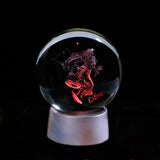 3D Zodiac Crystal Sphere with Colorful LED Light