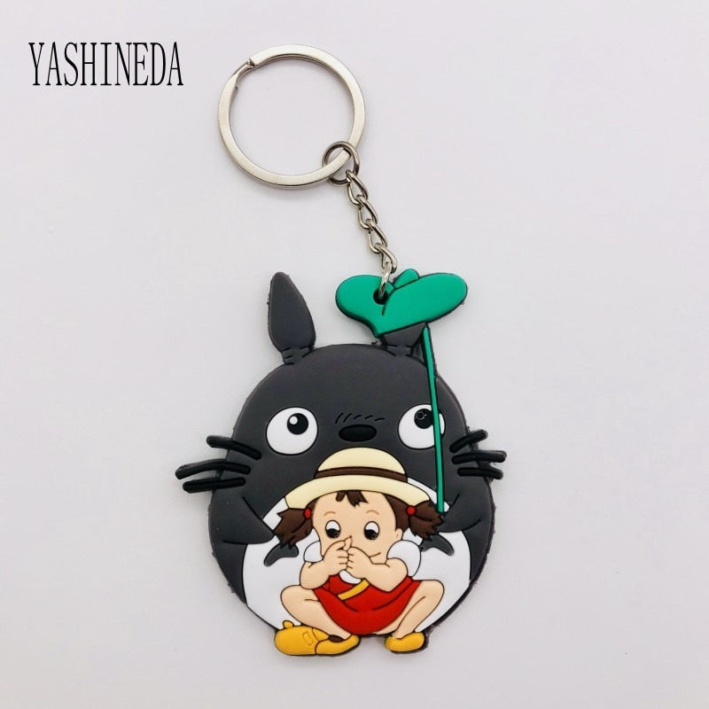 Studio Ghibli's My Neighbor Totoro Cute Anime 3D Figure Soft PVC Key Ring  Double Sided Key Holder Trinket Gift