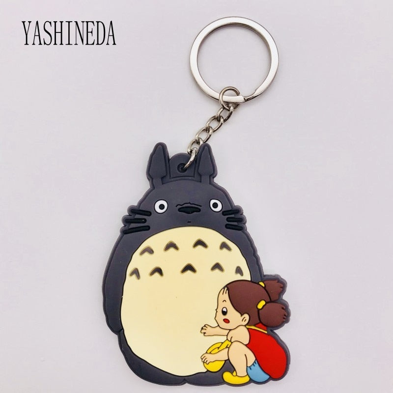 Studio Ghibli's My Neighbor Totoro Cute Anime 3D Figure Soft PVC Key Ring  Double Sided Key Holder Trinket Gift