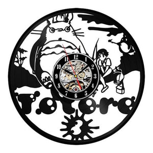 Studio Ghibli Totoro Wall Clock Cartoon My Neighbor Totoro Vinyl Record Clocks Wall Watch Home Decor Christmas Gift for Children