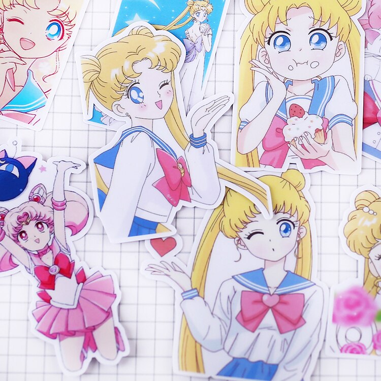Twenty One Pieces Of Sailor Moon Stickers For  Scrapbooks & DIY Craft Photo Albums
