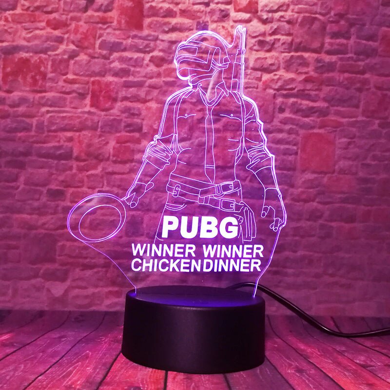 Most Exciting Role Playing Game PUBG 3D Illusion LED Night Light Bedroom Decor