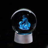 3D Zodiac Crystal Sphere with Colorful LED Light