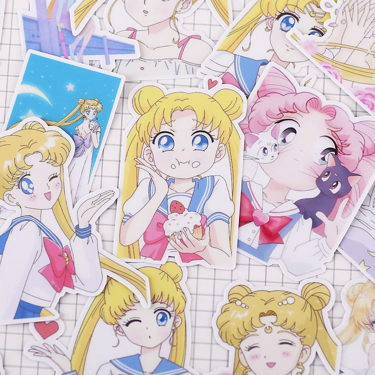 Twenty One Pieces Of Sailor Moon Stickers For  Scrapbooks & DIY Craft Photo Albums