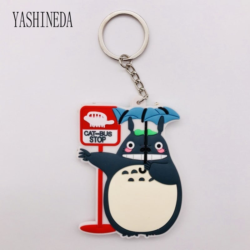 Studio Ghibli's My Neighbor Totoro Cute Anime 3D Figure Soft PVC Key Ring  Double Sided Key Holder Trinket Gift