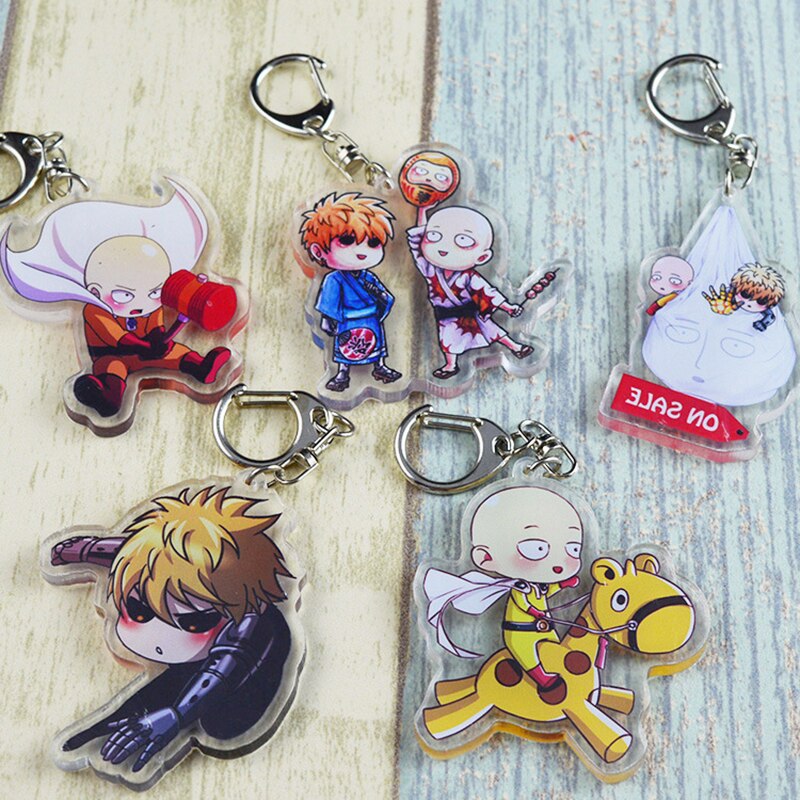 One-Punch Man's Funny Character Skits Collectible Acrylic Keychains