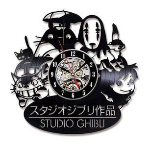 Studio Ghibli Totoro Wall Clock Cartoon My Neighbor Totoro Vinyl Record Clocks Wall Watch Home Decor Christmas Gift for Children