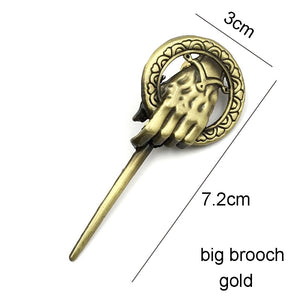 Game Thrones Brooch Pin - Hand of the King Inspired Authentic Badge Jewelry