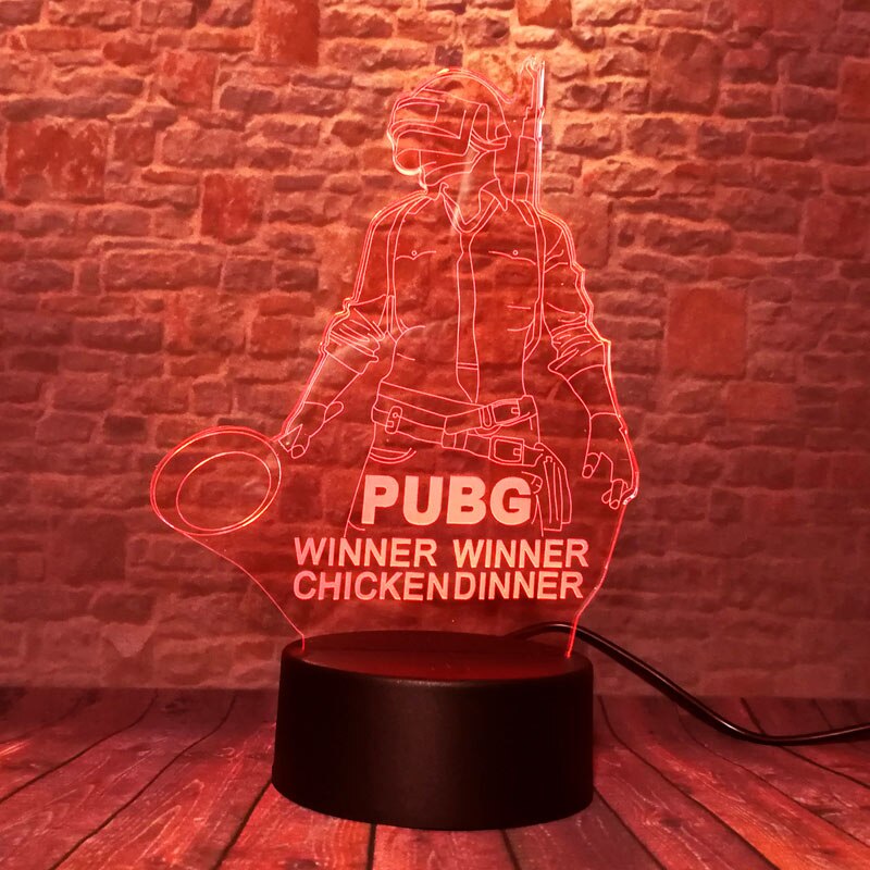 Most Exciting Role Playing Game PUBG 3D Illusion LED Night Light Bedroom Decor